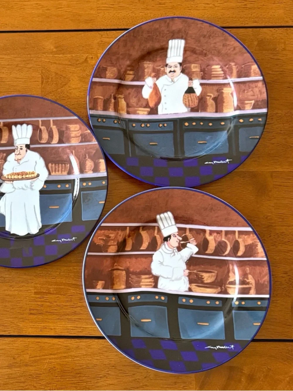 Williams-Sonoma Guy Buffet French Chef 8.25”in Plates Vintage Made in Japan 5 Pc